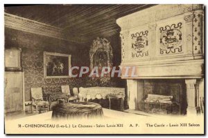 Old Postcard Chenonceau Chateau Salon Louis XIII