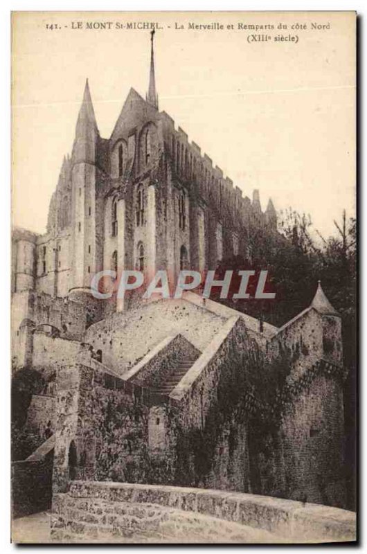 Old Postcard Mont St Michel The wonder and walls of the north coast