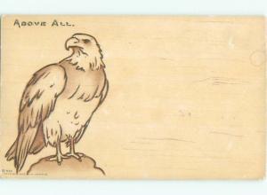 Pre-Linen Patriotic BEAUTIFUL AMERICAN EAGLE BIRD AC4194