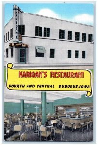 Dubuque Iowa Postcard Karigan Restaurant Multiview Building 1940 Vintage Antique