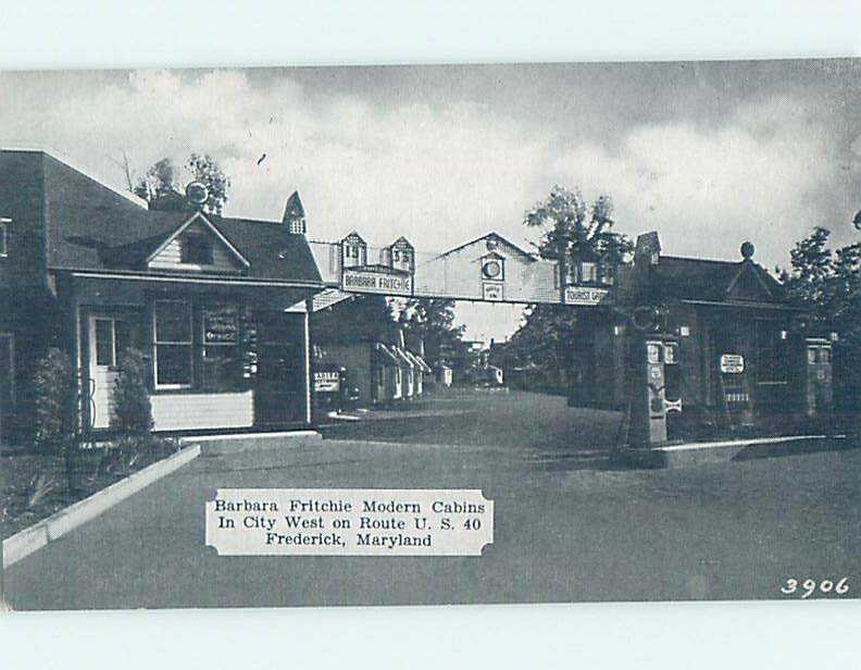 1940's GAS STATION AT MODERN CABINS MOTEL Frederick Maryland MD AE3133