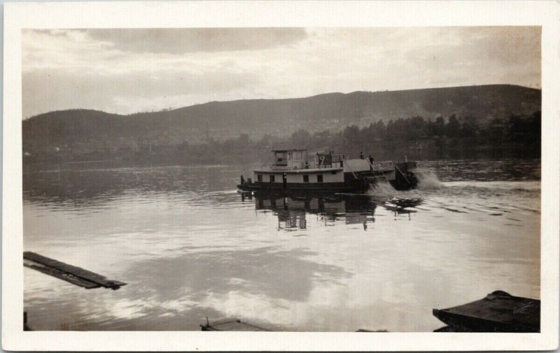Sternwheeler Boat Unknown Location English River YT AK ?? RPPC Postcard G69