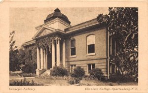 Spartanburg South Carolina Converse College Carnegie Library Postcard AA78646