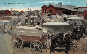 SCENE AT COTTON GIN CURT TEICH SAMPLE BLACK AMERICANA POSTCARD (c. 1910)