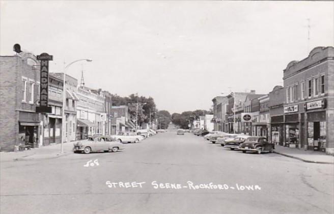 Iowa Rockford Street Scene Real Photo