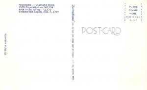 Delaware DE   MAP CARD Greetings  ROADSIDE ATTRACTIONS  ca1970's  Postcard
