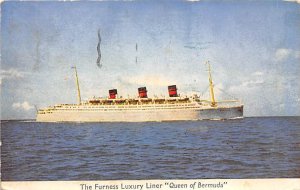 The Furness Luxury Liner, Queen of Bermuda Bermuda 1956 light postal marking ...