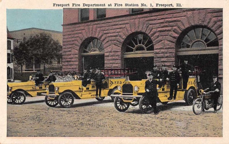 Freeport Illinois Fire Department Vintage Postcard JJ658869