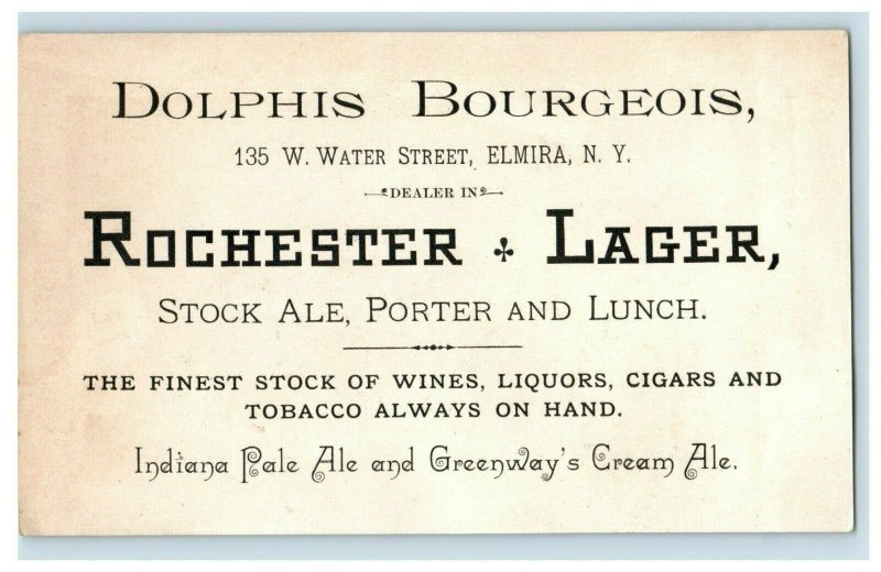1883 Against Prohibition Dolphis Bourgeois Rochester Lager Indian Pale Ale 5 P74