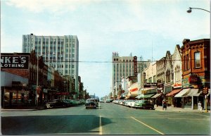 Vtg Appletone Wisconsin WI College Avenue Street View Old Cars 1950s Postcard