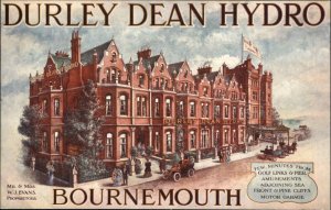 Bournemouth Dorset Durley Dean Hydro Hotel c1910 Vintage Postcard