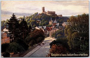 VINTAGE POSTCARD HOTEL BENDER AND FRANKFURTER STREET KONIGSTEIN IM TAUNUS c 1910