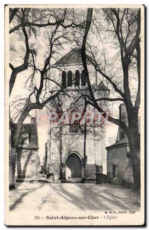 Old Postcard Saint Aignan The church