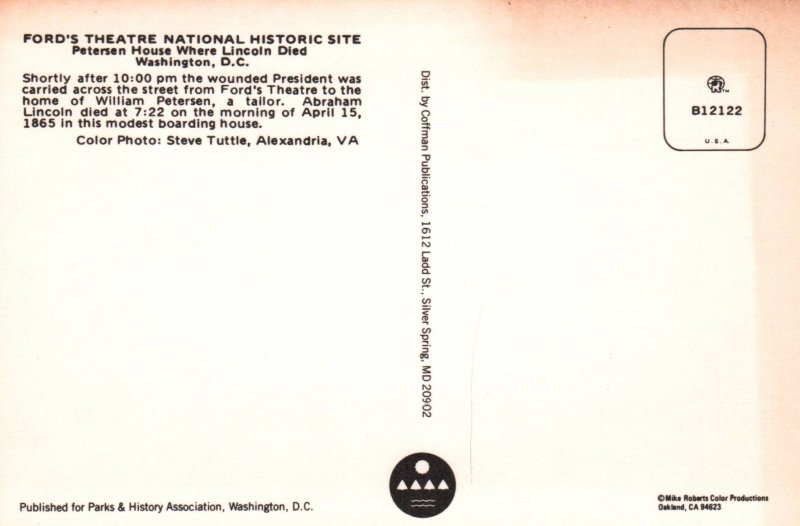 Petersen House,Ford Theatre Historic Site,Washington,DC BIN