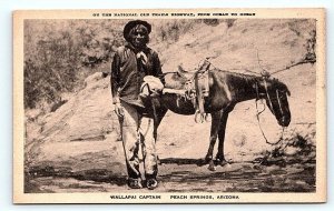 PEACH SPRINGS, AZ Arizona ~ Native American WALLAPAI CAPTAIN c1910s  Postcard
