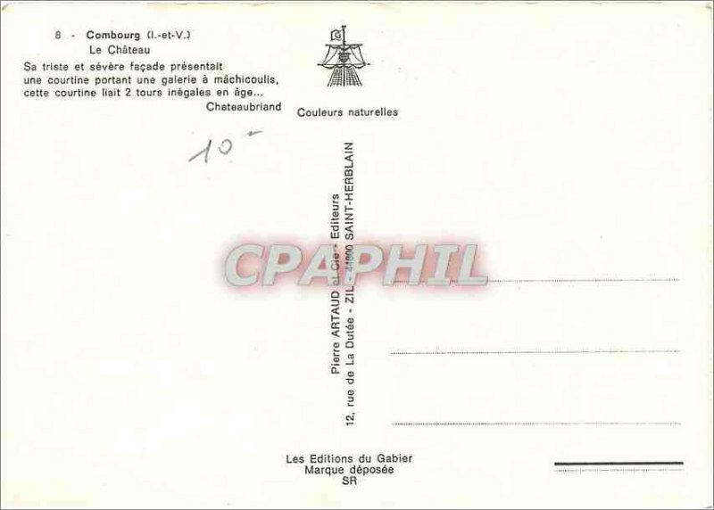 Postcard Modern Combourg L and V Le Chateau