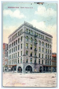 1910 Minnehaha Building Street View Sioux Falls South Dakota SD Antique Postcard