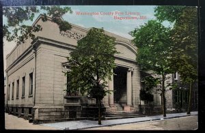 Vintage Postcard 1908 Washington County Free Library, Hagerstown, Maryland