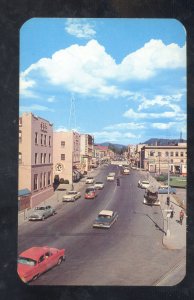 COUER D'ALENE IDAHO DOWNTOWN STREET SCENE BIRDSEYE VIEW VINTAGE POSTCARD CARS