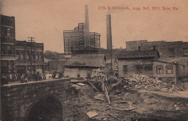 Postcard 11th & Millcreek Aug 3rd 1915 Erie PA