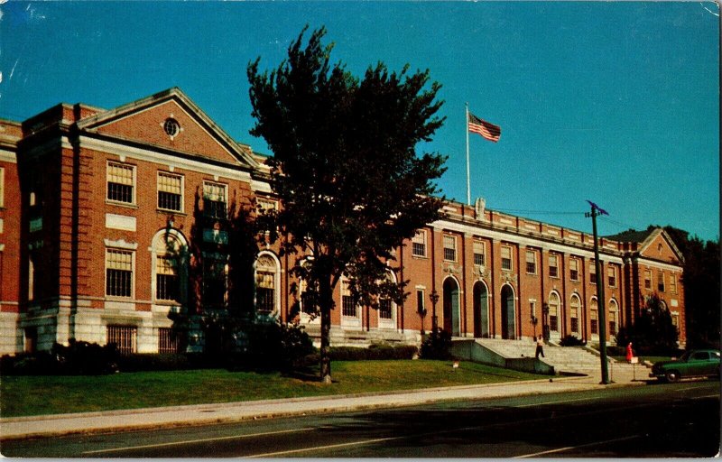 Post Office Portland Maine ME Lusterchrome Tichnor Bros Boston Vintage Postcard 