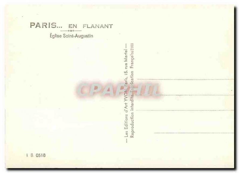 Postcard Moderne in Paris Flannant Augustine Church