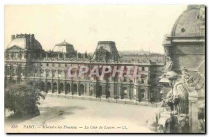 Old Postcard Paris Ministry of Finance to the Court of Louvre