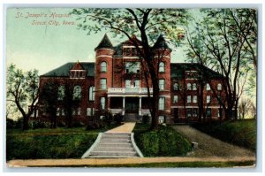 1910 St. Joseph's Hospital Building Front View Sioux City Iowa IA Postcard