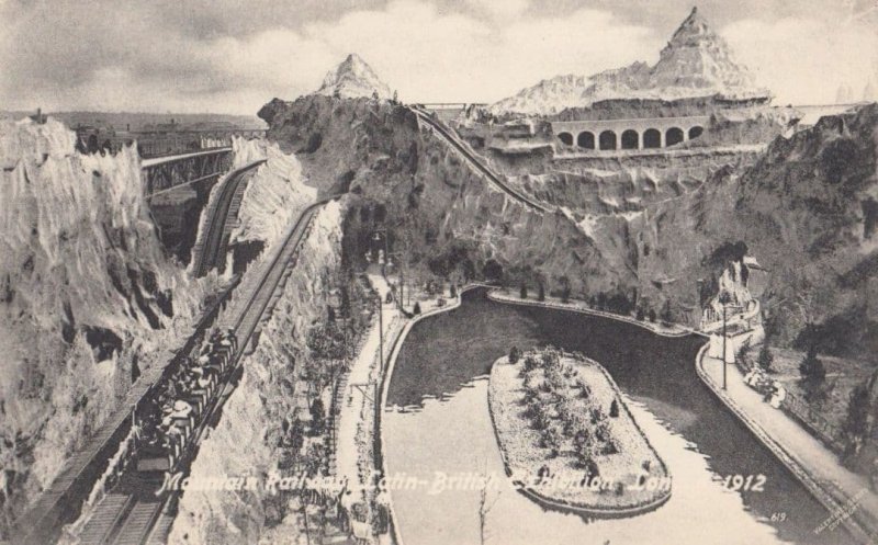 Mountain Railway at the Latin British Exhibition 1912 Antique London Postcard