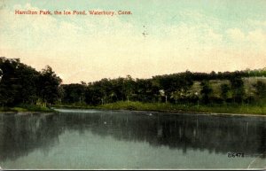 Connecticut Waterbury Hamilton Park The Ice Pond 1914