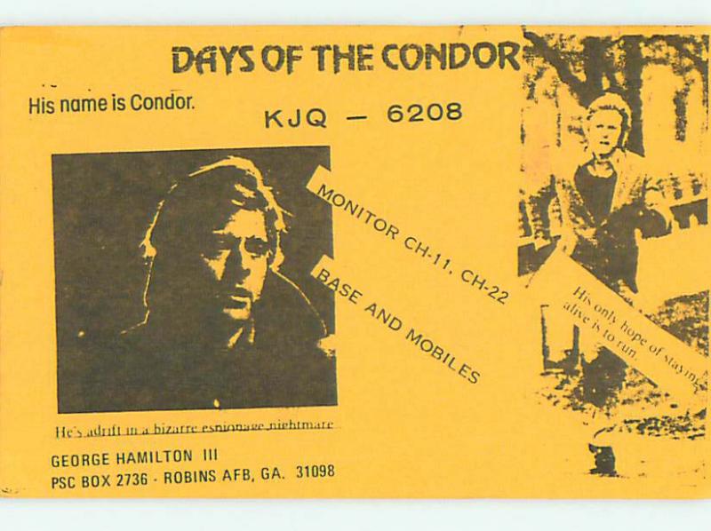 Movie - Three Days Of The Condor - Qsl Ham Radio Warner Robins - Macon GA t1381