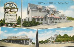 1940s Forty Acres Dining Room Rowley Massachusetts Postcard roadside 12253
