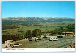 GALENA SUMMIT VIEW POINT, Idaho ID ~ Blaine County 1974 Cars RVs  4x6 Postcard