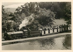 Garden festival Stuttgart ride on the small train photo postcard