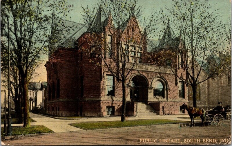 Postcard Public Library in South Bend, Indiana