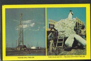 America Postcard - Texas Oil Fields, The Old Days, Texas Cotton Fields T5875