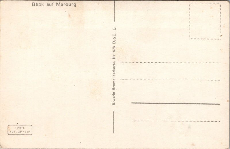 View of Marburg Vintage German Postcard PC621