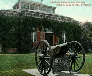 Circa 1900-10 Birchard Library & Cannon War of 1812, Fremont Ohio Postcard P5