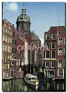 Old Postcard Old Amsterdam Small ecluse