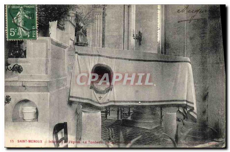 Old Postcard Saint Menoux Interior of Tomb & # 39eglise