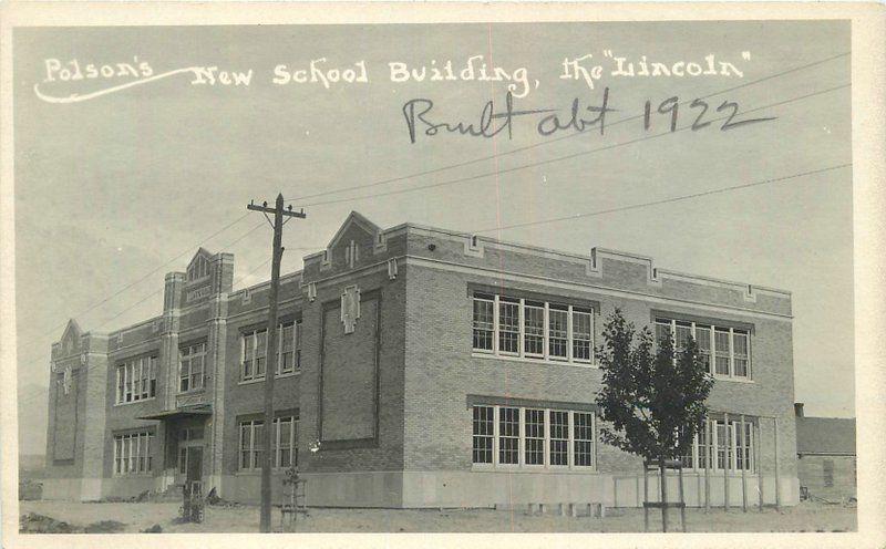 Lincoln School 1920s Polson Montana RPPC real photo postcard 10534