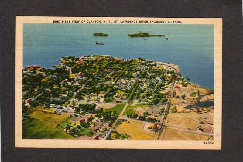 NY Clayton New York St Lawrence River Thousand Islands Postcard City View