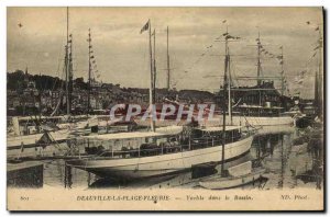 Old Postcard Deauville Yacht Basin in the Charter