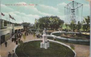 Postcard Scene Al Fresco Park Peoria IL