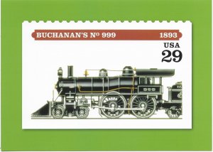 US Unused. #2847 Locomotive -Buchanan's No. 999(1893) includes used #2847 stamp.