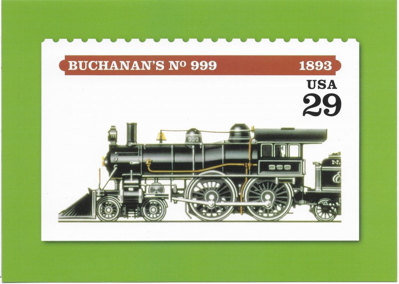 US Unused. #2847 Locomotive -Buchanan's No. 999(1893) includes used #2847 stamp.
