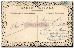 Old Postcard Fantasy Flowers Doves Embroidery