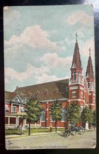 Vintage Postcard 1907-1915 Sacred Heart Church & Parsonage, Savannah Georgia GA