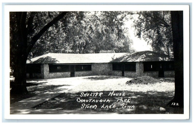 c1950's Shelter House Chautauqua Park Storm Lake Iowa IA RPPC Photo Postcard