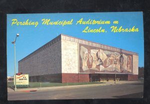 LINCOLN NEBRASKA PERSHING MUNICIPAL AUDITORIUM ADVERTISING POSTCARD